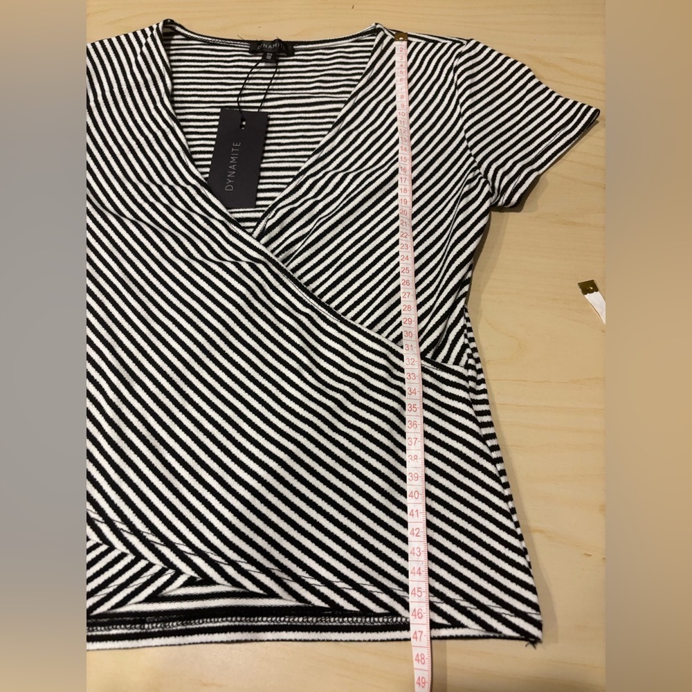 Dynamite Monochrome Striped Top (S) - Picture 7 of 8